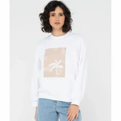 RUSTY · SUNSET PALM OVERSIZE CREW NECK FLEECE