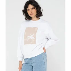 RUSTY · SUNSET PALM OVERSIZE CREW NECK FLEECE