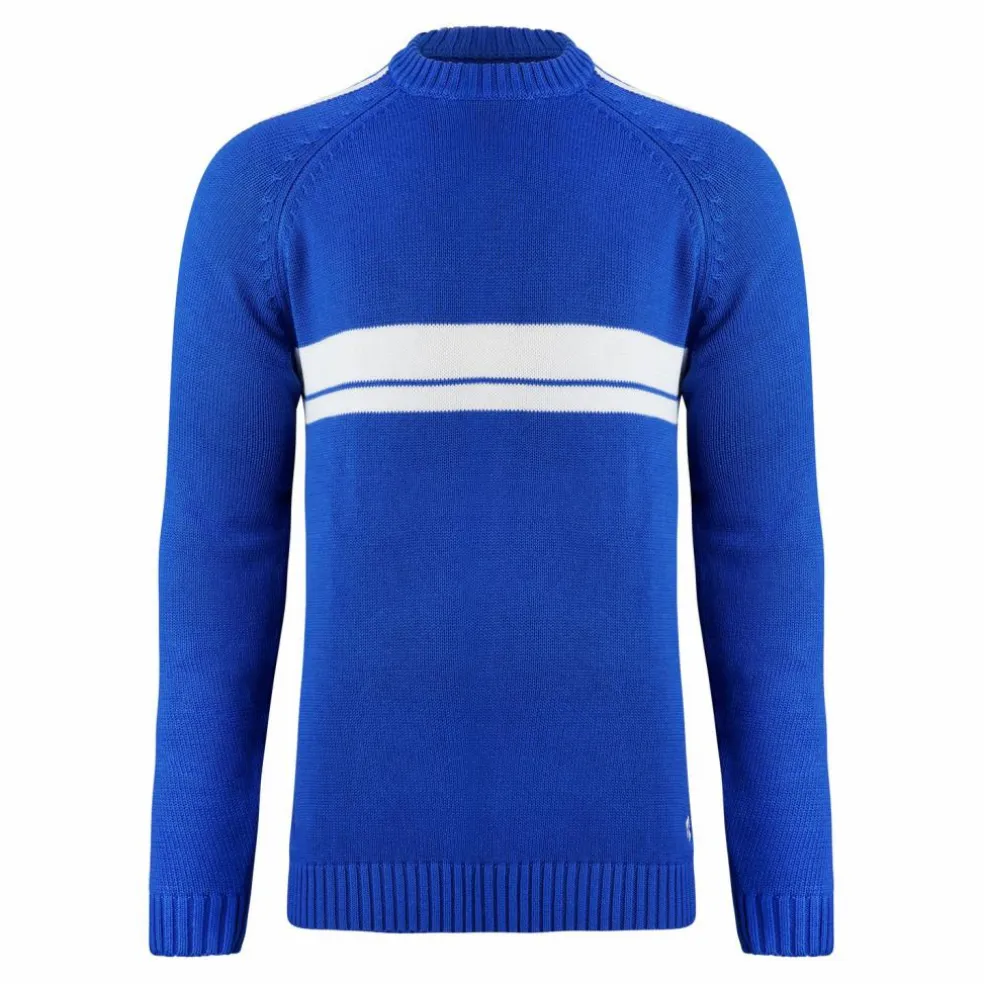RUSTY · White LINES KNIT SWEATER